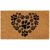 Kirkland's Home Tan And Black Coir Heart Paws Doormat- Doormats