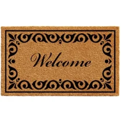 Kirkland's Home Tan And Black Scroll Welcome Doormat, 29X17 In.- Doormats