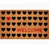Kirkland's Home Tan And Black Welcome Heart Doormat- Doormats