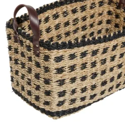 Kirkland's Home Tan And Black Woven Baskets, Set Of 2- Baskets & Boxes