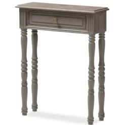 Kirkland's Home Tan And Gray Ornate Ball Turned Console Table- Console Tables