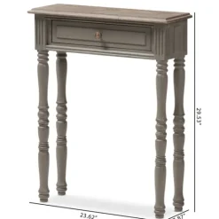 Kirkland's Home Tan And Gray Ornate Ball Turned Console Table- Console Tables