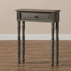 Kirkland's Home Tan And Gray Ornate Ball Turned Console Table- Console Tables