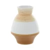 Kirkland's Home Tan And White Striped Coastal Ceramic Vase, 9 In.- Vases