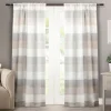 Kirkland's Home Tan Becky Curtain Panel Set, 96 In.- Curtains & Drapes