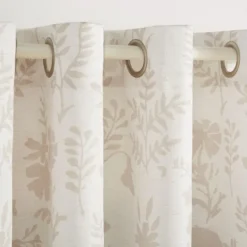 Kirkland's Home Tan Floral 2-Pc. Curtain Panel Set, 84 In.- Curtains & Drapes