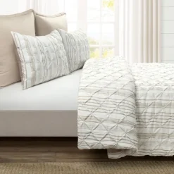 Kirkland's Home Tan Pintuck Stripe King 5-Pc. Comforter Set- Comforters