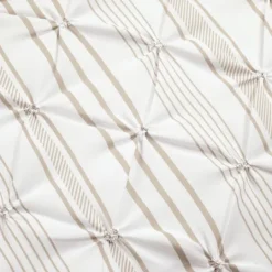 Kirkland's Home Tan Pintuck Stripe King 5-Pc. Comforter Set- Comforters