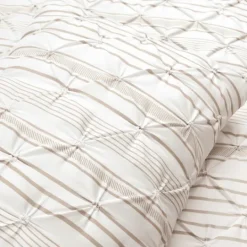Kirkland's Home Tan Pintuck Stripe King 5-Pc. Comforter Set- Comforters