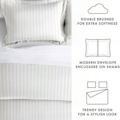 Kirkland's Home Tan Rugged Stripe 2-Pc. Twin Duvet Cover Set- Duvets