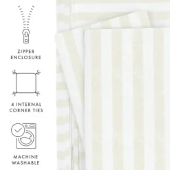 Kirkland's Home Tan Rugged Stripe 2-Pc. Twin Duvet Cover Set- Duvets