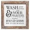 Kirkland's Home Tan Wood Wash Hands Say Prayers Framed Wall Plaque- Wall Quotes & Signs