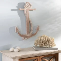 Kirkland's Home Tan Wooden Anchor Plaque- Wall Plaques