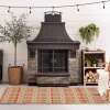 Kirkland's Home Tandoori Geometric Trellis Outdoor Area Rug, 5X7- Outdoor Rugs
