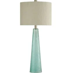 Kirkland's Home Tapered Blue Glass Table Lamp- Table Lamps