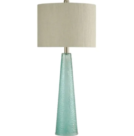 Kirkland's Home Tapered Blue Glass Table Lamp- Table Lamps