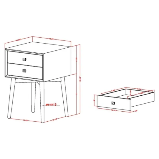 Kirkland's Home Tapered 2-Drawer Nightstand- Nightstands
