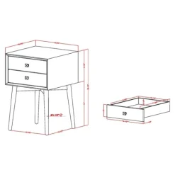 Kirkland's Home Tapered 2-Drawer Nightstand- Nightstands
