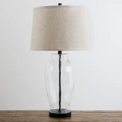 Kirkland's Home Tapered Metal And Glass Jug Table Lamp- Table Lamps