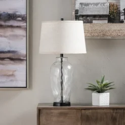 Kirkland's Home Tapered Metal And Glass Jug Table Lamp- Table Lamps