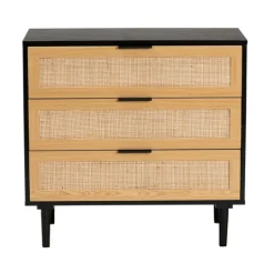 Kirkland's Home Tara Two-Tone Espresso Rattan Dresser- Dressers & Chests
