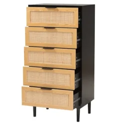 Kirkland's Home Tara Two-Tone Espresso Rattan Chest- Dressers & Chests