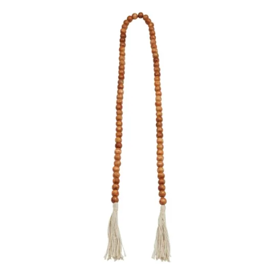 Kirkland's Home Tasseled Wood Beaded Garland- Decorative Accents