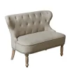 Kirkland's Home Taupe Button Tufted Nailhead Trim Settee- Sofas & Loveseats
