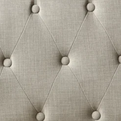 Kirkland's Home Taupe Button Tufted Nailhead Trim Settee- Sofas & Loveseats