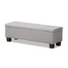 Kirkland's Home Taupe Button-Tufted Upholstered Storage Bench- Entryway Furniture