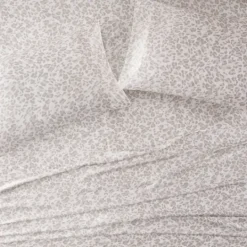 Kirkland's Home Taupe Leopard Satin King 2-Pc. Pillow Case Set- Bed Sheets