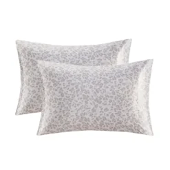 Kirkland's Home Taupe Leopard Satin Standard 2-Pc. Pillow Case Set- Bed Sheets