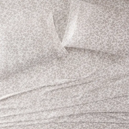 Kirkland's Home Taupe Leopard Satin Standard 2-Pc. Pillow Case Set- Bed Sheets