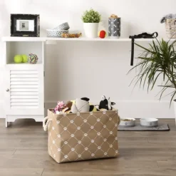 Kirkland's Home Taupe Paw Trellis Rec Gle Basket, 16 In.- Baskets & Boxes