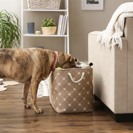 Kirkland's Home Taupe Paw Trellis Rec Gle Basket, 17.5 In.- Baskets & Boxes