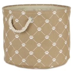 Kirkland's Home Taupe Paw Trellis Round Basket, 12 In.- Baskets & Boxes