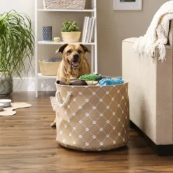Kirkland's Home Taupe Trellis Paw Print Storage Basket, 18 In.- Baskets & Boxes