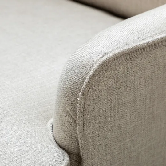 Kirkland's Home Taupe Upholstered Natural Base Wingback Rocker- Accent Chairs