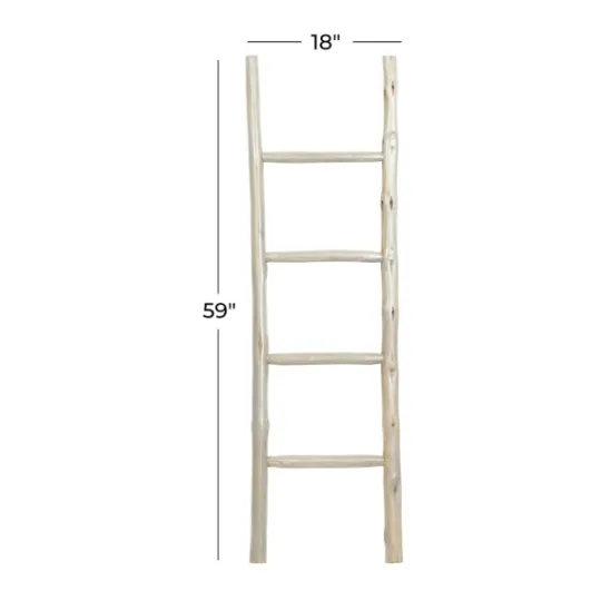 Kirkland's Home Teak Wood Leaning Ladder- Decorative Accents