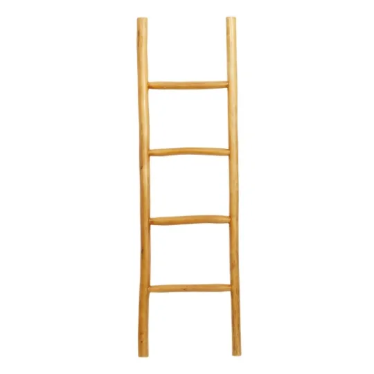 Kirkland's Home Teak Wood Leaning Ladder- Decorative Accents