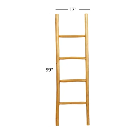 Kirkland's Home Teak Wood Leaning Ladder- Decorative Accents