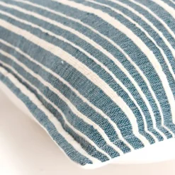 Kirkland's Home Teal And Ivory Directional Stripes Pillow- Pillows