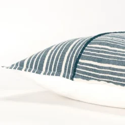 Kirkland's Home Teal And Ivory Directional Stripes Pillow- Pillows