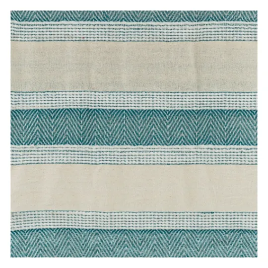 Kirkland's Home Teal And Natural Colorblock Chevron Throw- Blankets & Throws