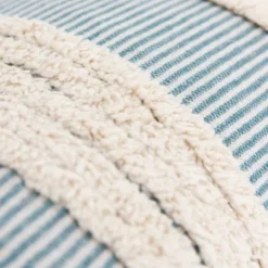 Kirkland's Home Teal And Natural Tufted Stripes Lumbar Pillow- Pillows