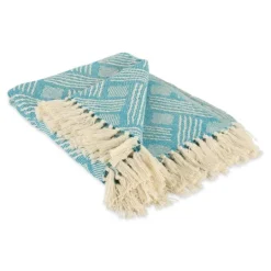 Kirkland's Home Teal Basket Weave Throw- Blankets & Throws
