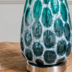 Kirkland's Home Teal Blue And Nickel Table Lamp- Table Lamps