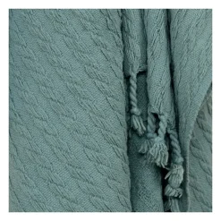 Kirkland's Home Teal Cable Knit Tassel Throw- Blankets & Throws