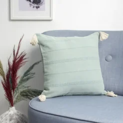 Kirkland's Home Teal Dobby Loomed Pillow- Pillows