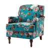 Kirkland's Home Teal Floral Classic Accent Chair- Accent Chairs